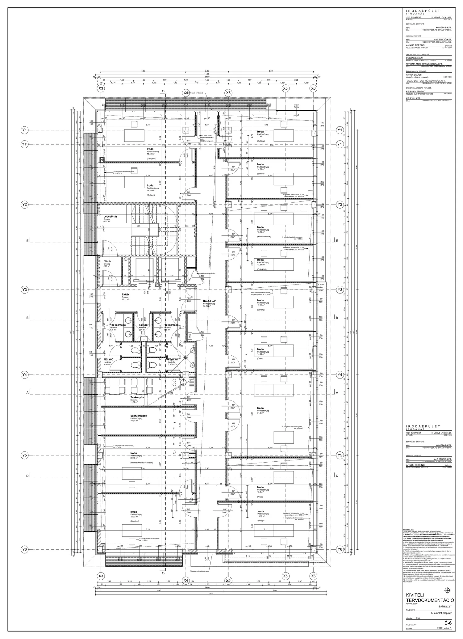 A épület 5. emelet - Alaprajz